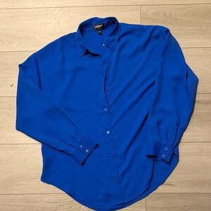 Express Vibrant Blue button up Shirt